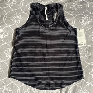 NWT Lululemon size 8 love tank black w white stripes